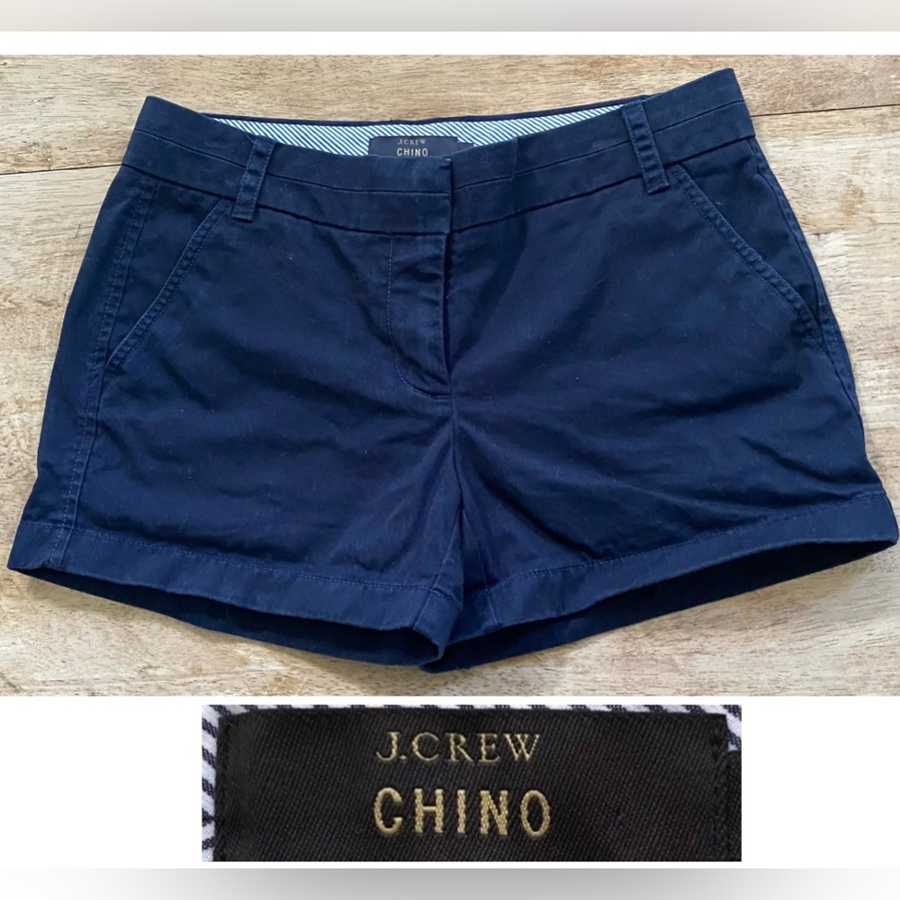 J Crew Women’s Sz 4 4” Navy‎ Chino Shorts